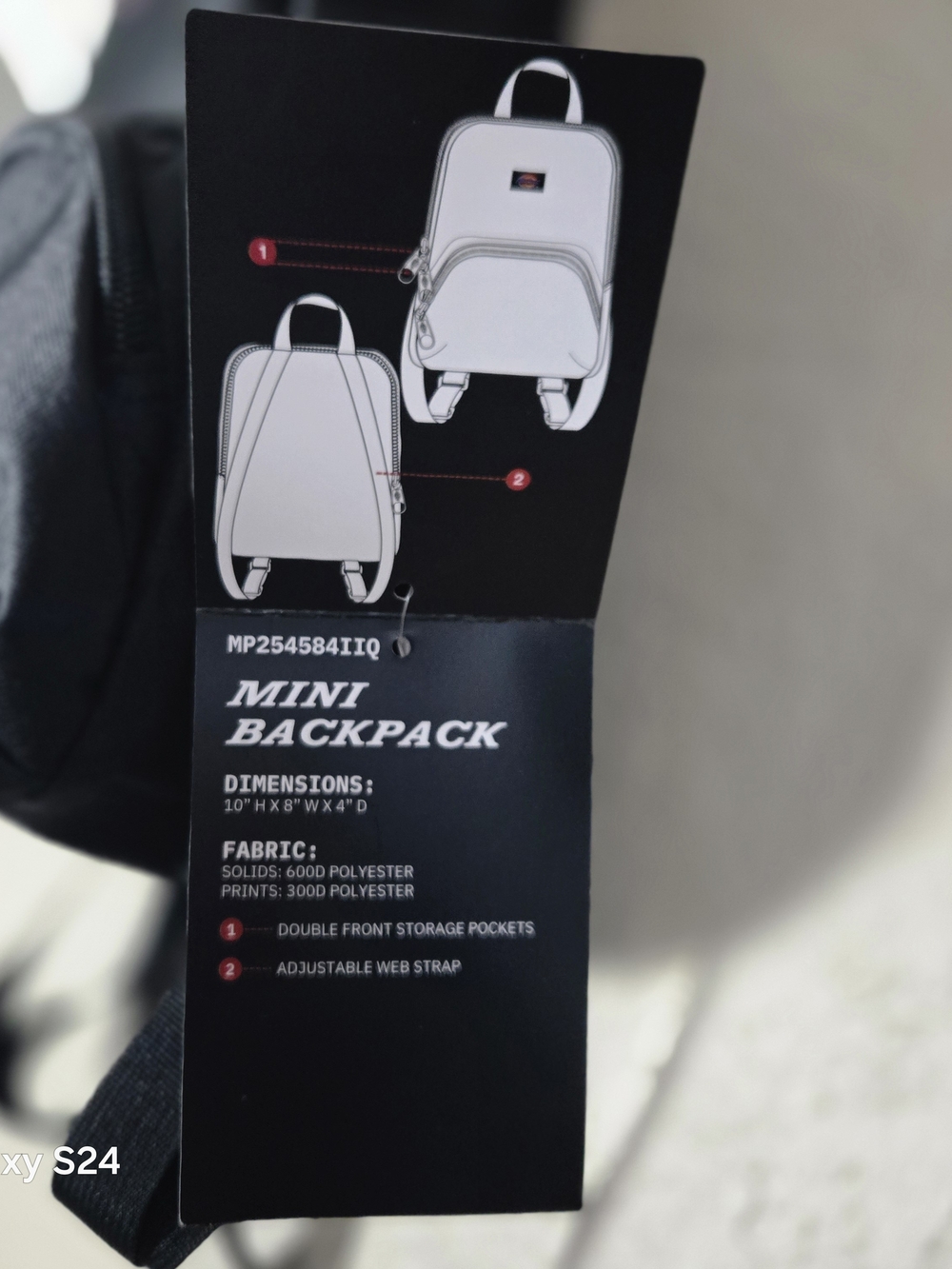Dickies Black Small Everyday Backpack - Picture 4 of 5